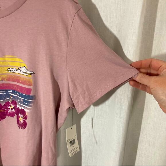Volcom cropped graphic tee beach sunset organic cotton NWT size XL skater girl - Picture 5 of 5